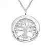 Name Engraving Family Tree Disc Pendant Necklace