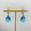 22ctw Pear Cut Aquamarine Vintage Drop Earrings