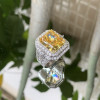 12ct Radiant Cut Yellow Sapphire Bold Engagement Ring