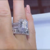 4ct Radiant Cut White Sapphire 2pcs Bridal Set