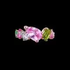 4.35ct Multi-Colored Sapphire Wedding Band in Rose Gold