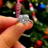 Handmade 3ct Under Halo Heart Shape Engagement Ring