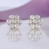 4ctw Flower Design Stud Earrings in Gold
