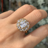 4ct Cushion Cut Vintage Halo Engagement Ring