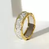 White Sapphire Paved Fluid Contemporary Wedding Ring