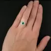 Handmade Emerald Halo Sapphire Ring
