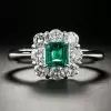 Handmade Emerald Halo Sapphire Ring