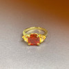 4ct Cushion Cut Ruby Three-Stone Engagement Ring in Gold