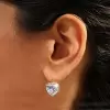 11ctw Bezel Heart Cut Classic Drop Earrings