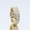 White Sapphire Paved Fluid Contemporary Wedding Ring