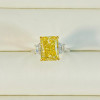 Handmade Fancy Yellow Sapphire Three -stone Engagement Ring