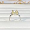 Handmade Fancy Yellow Sapphire Three -stone Engagement Ring