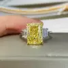 Handmade Fancy Yellow Sapphire Three -stone Engagement Ring