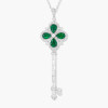 6ctw Pear Cut Emerald Flower Key Pendant Necklace