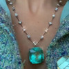 20ct Cushion Cut Paraiba Tourmaline Pendant Necklace