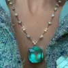 20ct Cushion Cut Paraiba Tourmaline Pendant Necklace