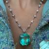 20ct Cushion Cut Paraiba Tourmaline Pendant Necklace