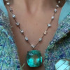 20ct Cushion Cut Paraiba Tourmaline Pendant Necklace