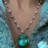 20ct Cushion Cut Paraiba Tourmaline Pendant Necklace