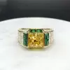 5.6ct Princess Cut Yellow Sapphire Cocktail Ring