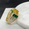 5.6ct Princess Cut Yellow Sapphire Cocktail Ring