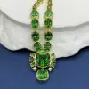 110ctw Green Tourmaline and Peridot Statement Necklace