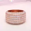 5ctw White Sapphire Paved Bold Wedding Band