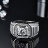 2ct Halo Round Cut White Sapphire Men's Ring
