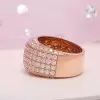 5ctw White Sapphire Paved Bold Wedding Band