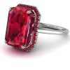 8.4ct Halo Emerald Cut Ruby Engagement Ring 