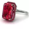 8.4ct Halo Emerald Cut Ruby Engagement Ring 