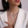 White Sapphire Tennis Necklace with Pendant