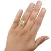 16mm Width 5ct Round Cut White Sapphire Bold Cocktail Ring
