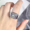 2ct Halo Round Cut White Sapphire Men's Ring