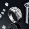 2ct Halo Round Cut White Sapphire Men's Ring