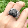Sapphire Paved Angel Wing Heart Cocktail Ring