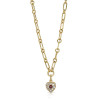 5ctw Multicolor Sapphire Chain Link Love Heart Necklace