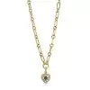 5ctw Multicolor Sapphire Chain Link Love Heart Necklace