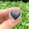 Sapphire Paved Angel Wing Heart Cocktail Ring