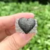 Sapphire Paved Angel Wing Heart Cocktail Ring