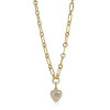 5ctw Multicolor Sapphire Chain Link Love Heart Necklace