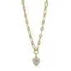 5ctw Multicolor Sapphire Chain Link Love Heart Necklace