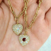 5ctw Multicolor Sapphire Chain Link Love Heart Necklace