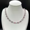 37ctw Heart Cut Pink Sapphire Statement Necklace