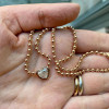 Double Bubble Bezel Pendant Ball Chain Everyday Necklace