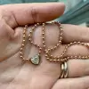 Double Bubble Bezel Pendant Ball Chain Everyday Necklace