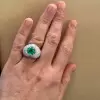 2ct Heart Cut Emerald Paved Halo Engagement Ring