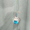 5.6ct Heart Cut Aquamarine Pendant Necklace