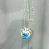 5.6ct Heart Cut Aquamarine Pendant Necklace