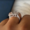 2ct White and Pink Sapphire Heart Engagement Ring